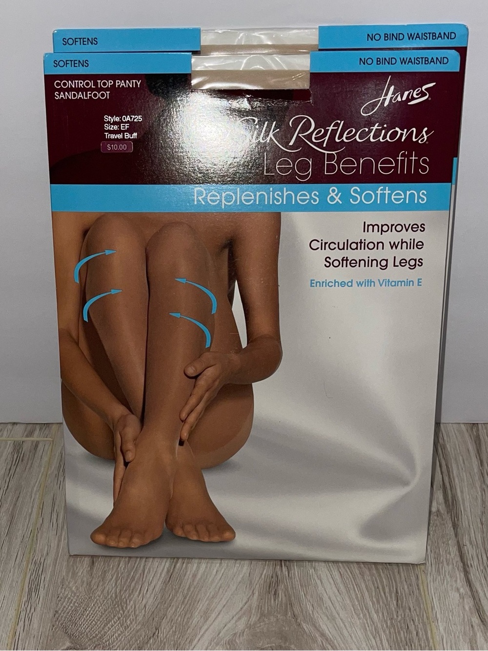 New‎ 2 Pair Hanes Silk Reflection Stockings Sheer Buff Size EF